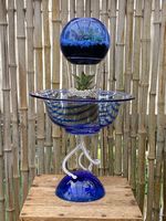 Blue and White Glass Sculpture