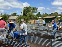 Refurbishing garden beds at the Stony Point Community Garden