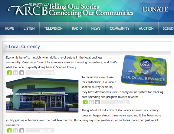 GO LOCAL Bucks featured on KRCB Radio's "North Bay Report"